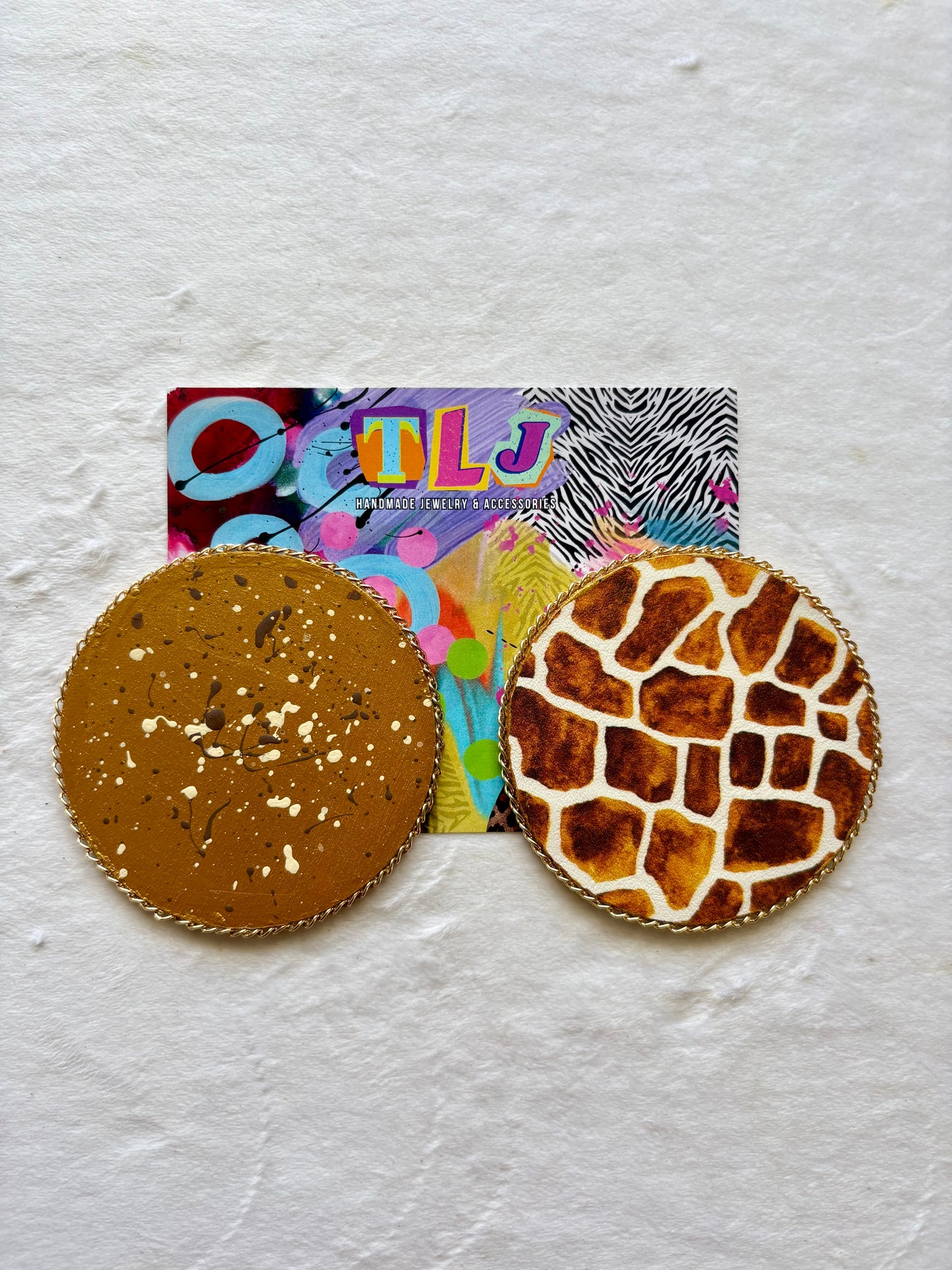Graceful Giraffe Statement Stud Earrings 3.5 Inches