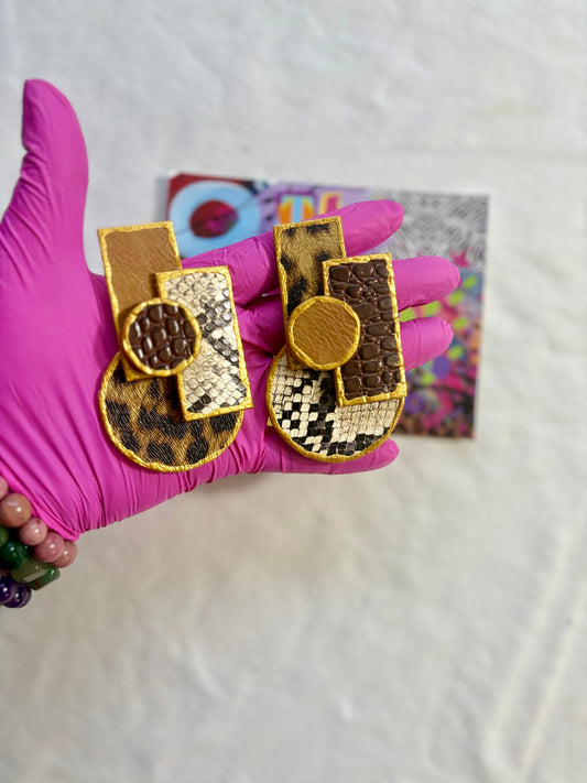 Melanin Art Deco Stud Earrings