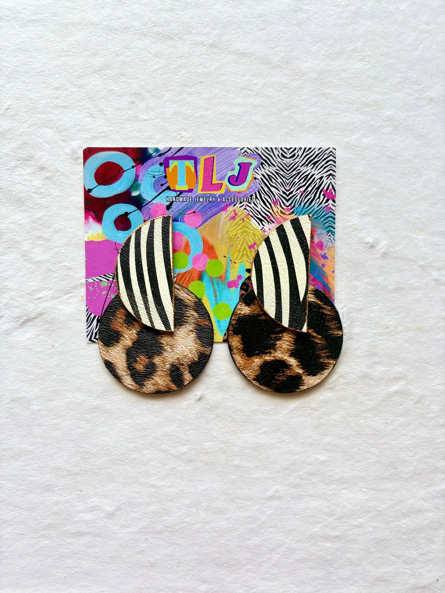 Luna Stud Earrings- Leopard & Zebra