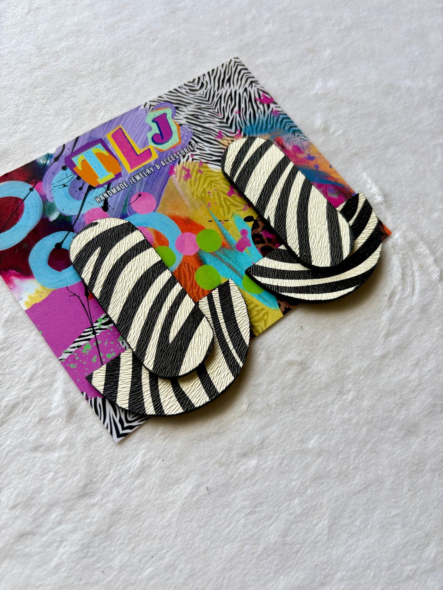 Petra Stud Earrings- Zebra Print