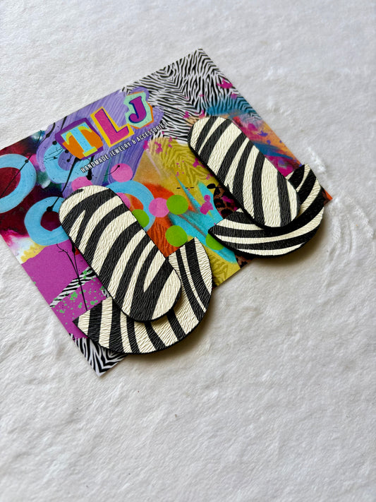 Petra Stud Earrings- Zebra Print