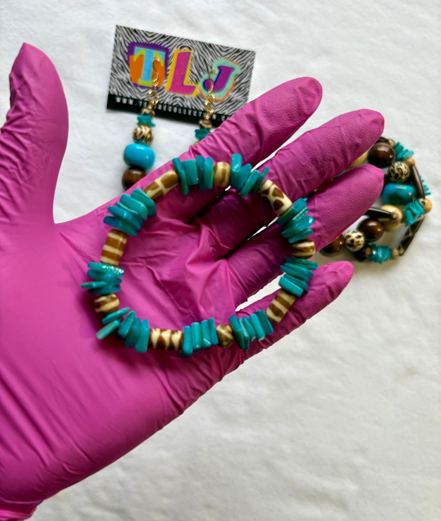 Cow Gurl Bracelet Stack of 5 Set & Earrings | Size 7.75 Inch Stretch Bracelets