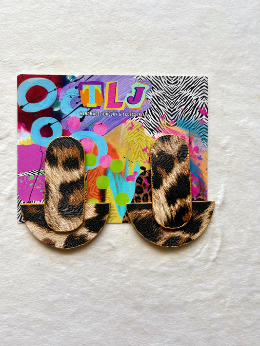 Petra Stud Earrings- Leopard Print