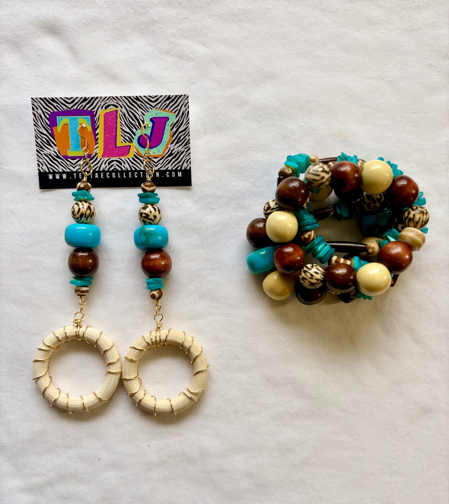 Cow Gurl Bracelet Stack of 5 Set & Earrings | Size 7.75 Inch Stretch Bracelets