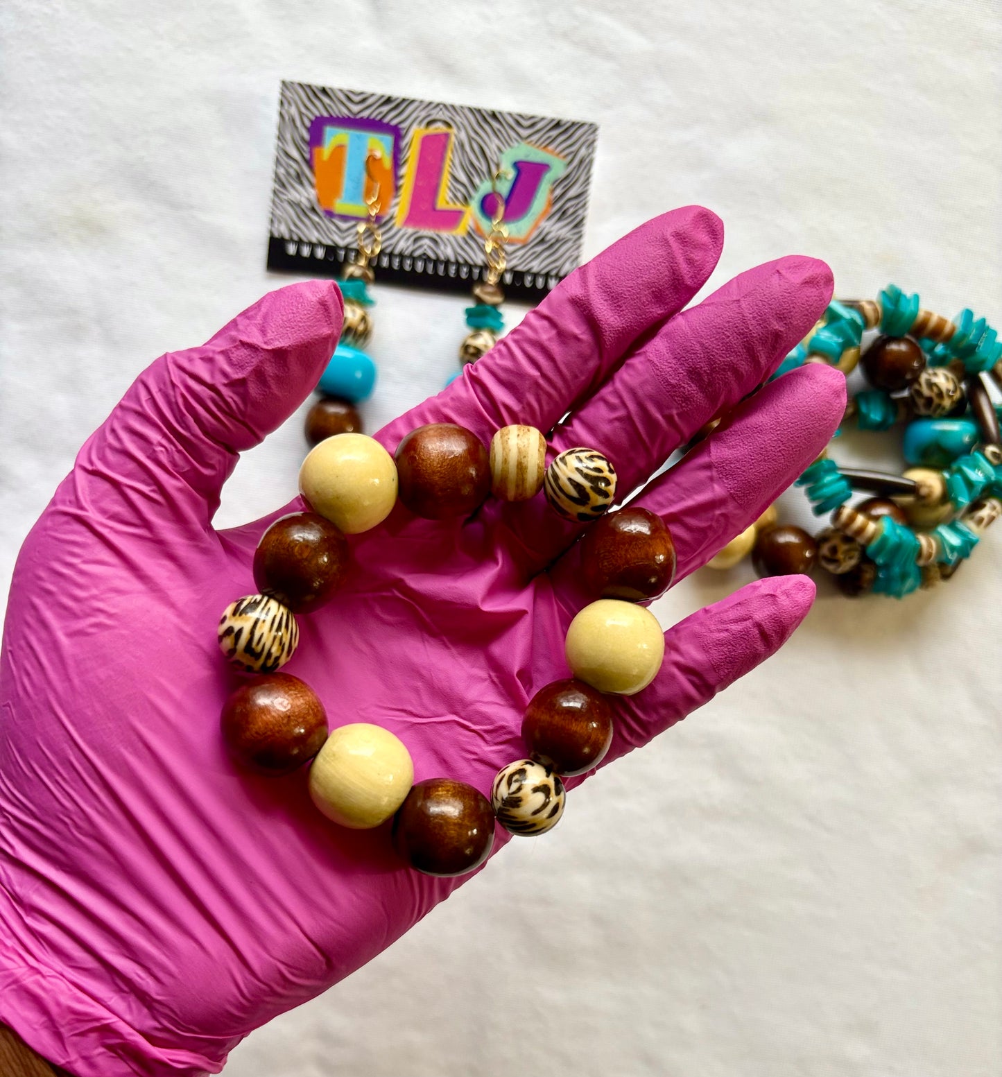 Cow Gurl Bracelet Stack of 5 Set & Earrings | Size 7.75 Inch Stretch Bracelets