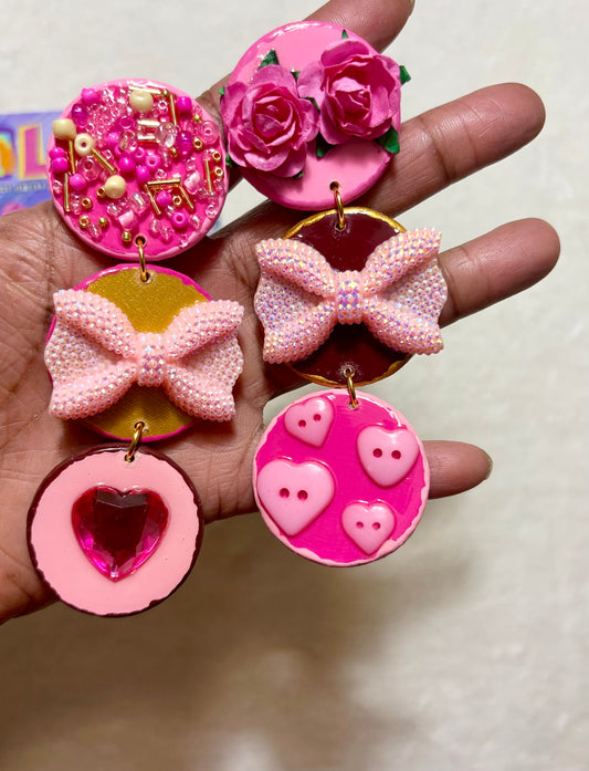 Amor Dangle Earrings- Passion Pink