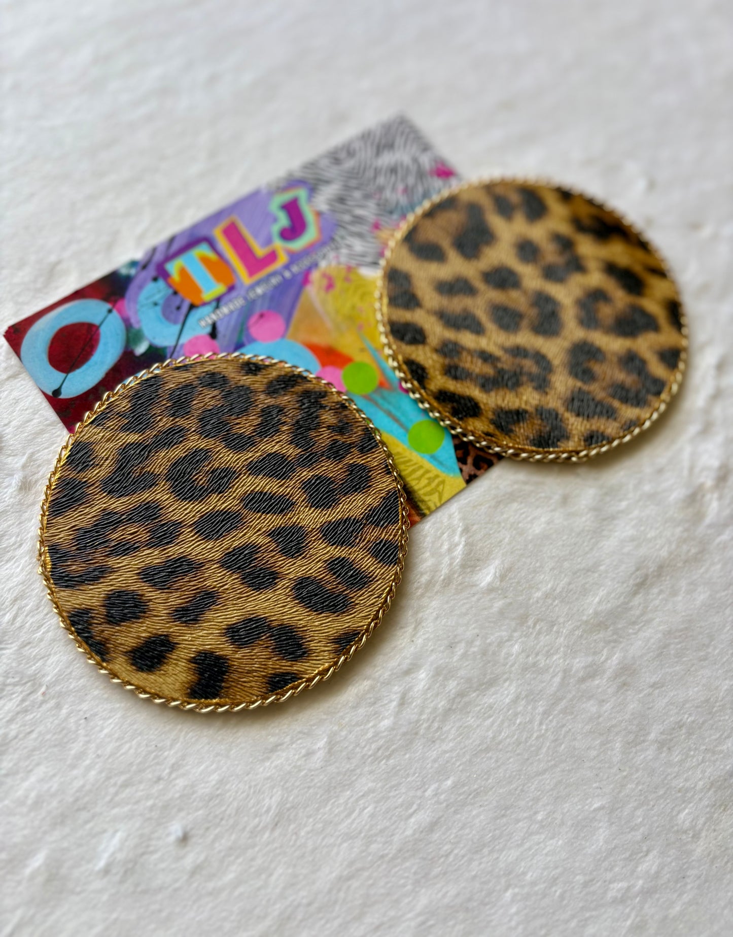 Luxe Leopard Statement Stud Earrings 3.5 Inches