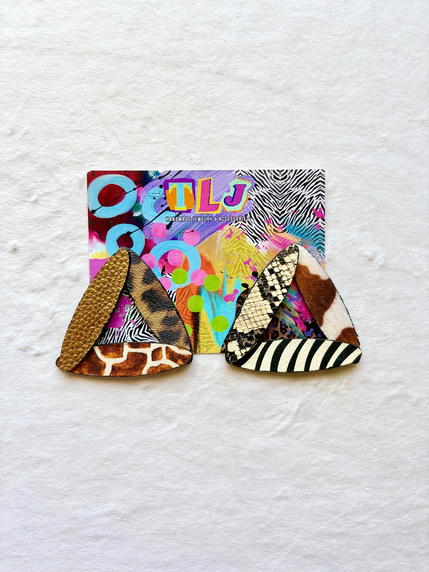 Tribecca Stud Earrings- Mixed Prints