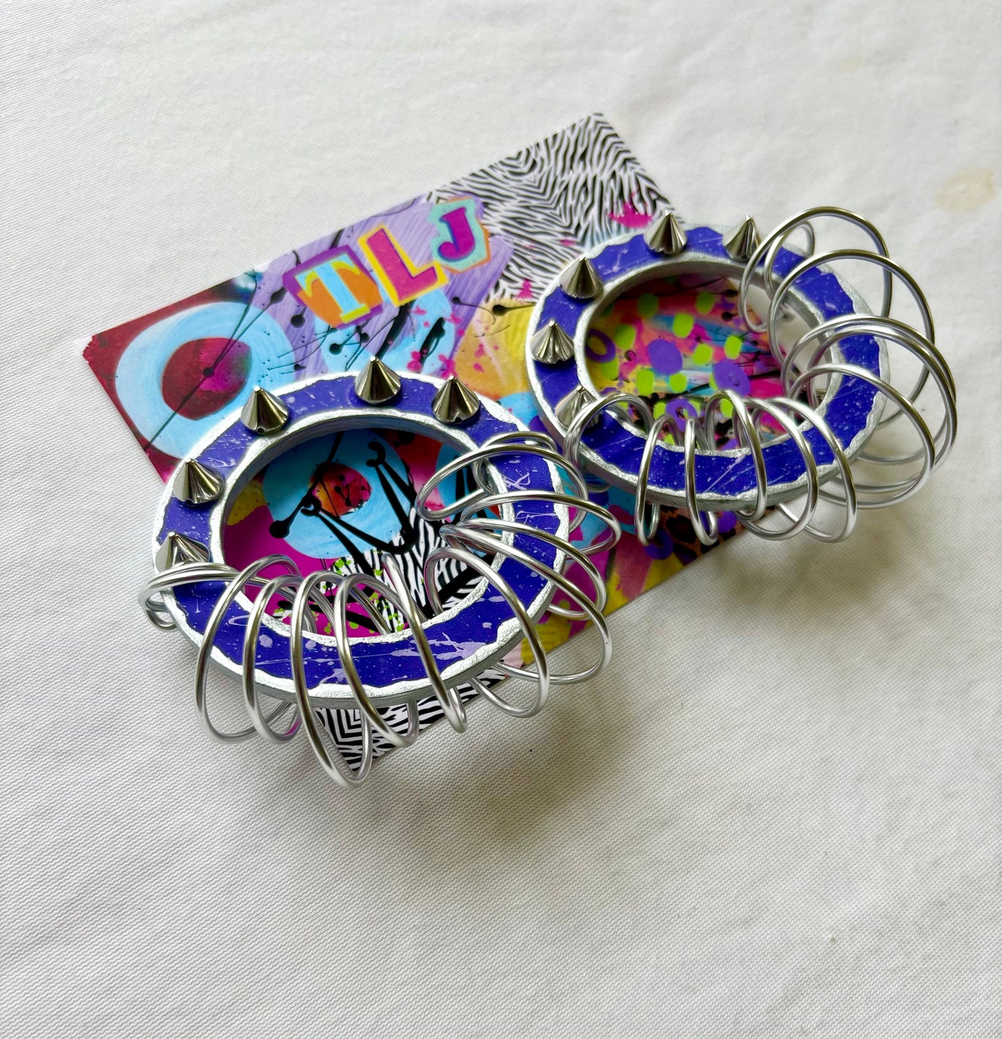 Luna Hoops Stud Earrings - Purple Reign