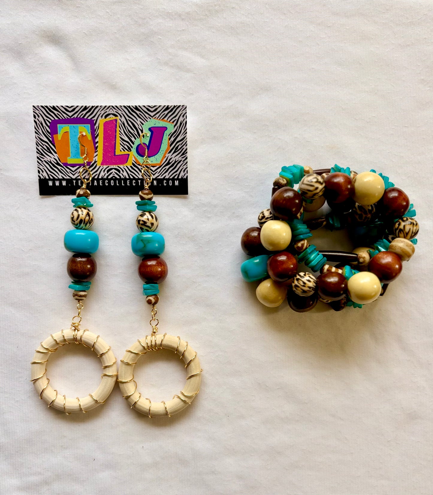Cow Gurl Bracelet Stack of 5 Set & Earrings | Size 7.75 Inch Stretch Bracelets