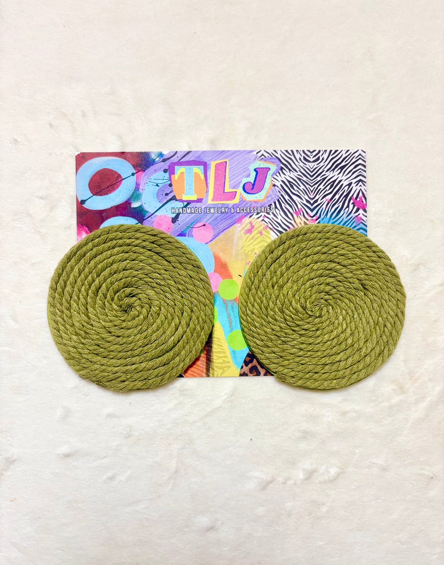 Cinnamon Stud Earrings - Opulent Olive