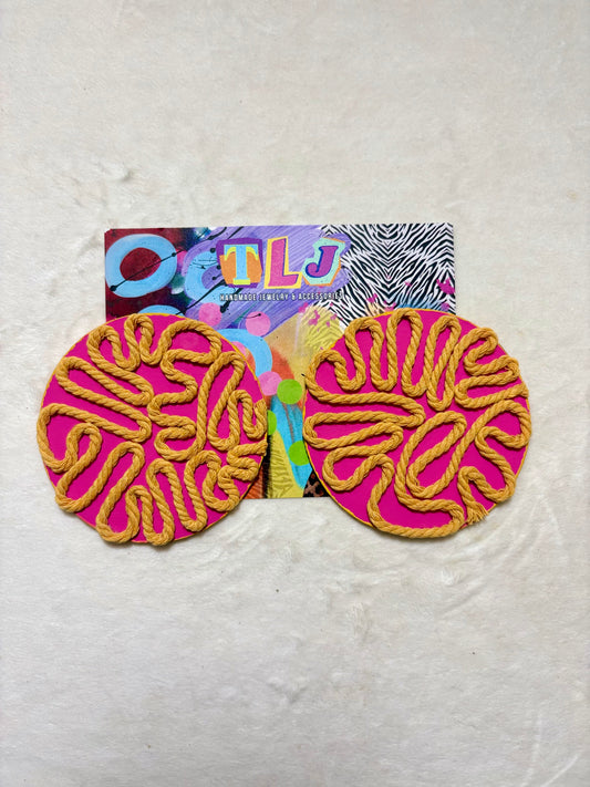 Journee Stud Earrings - Passion Pink- 3.5 Inches