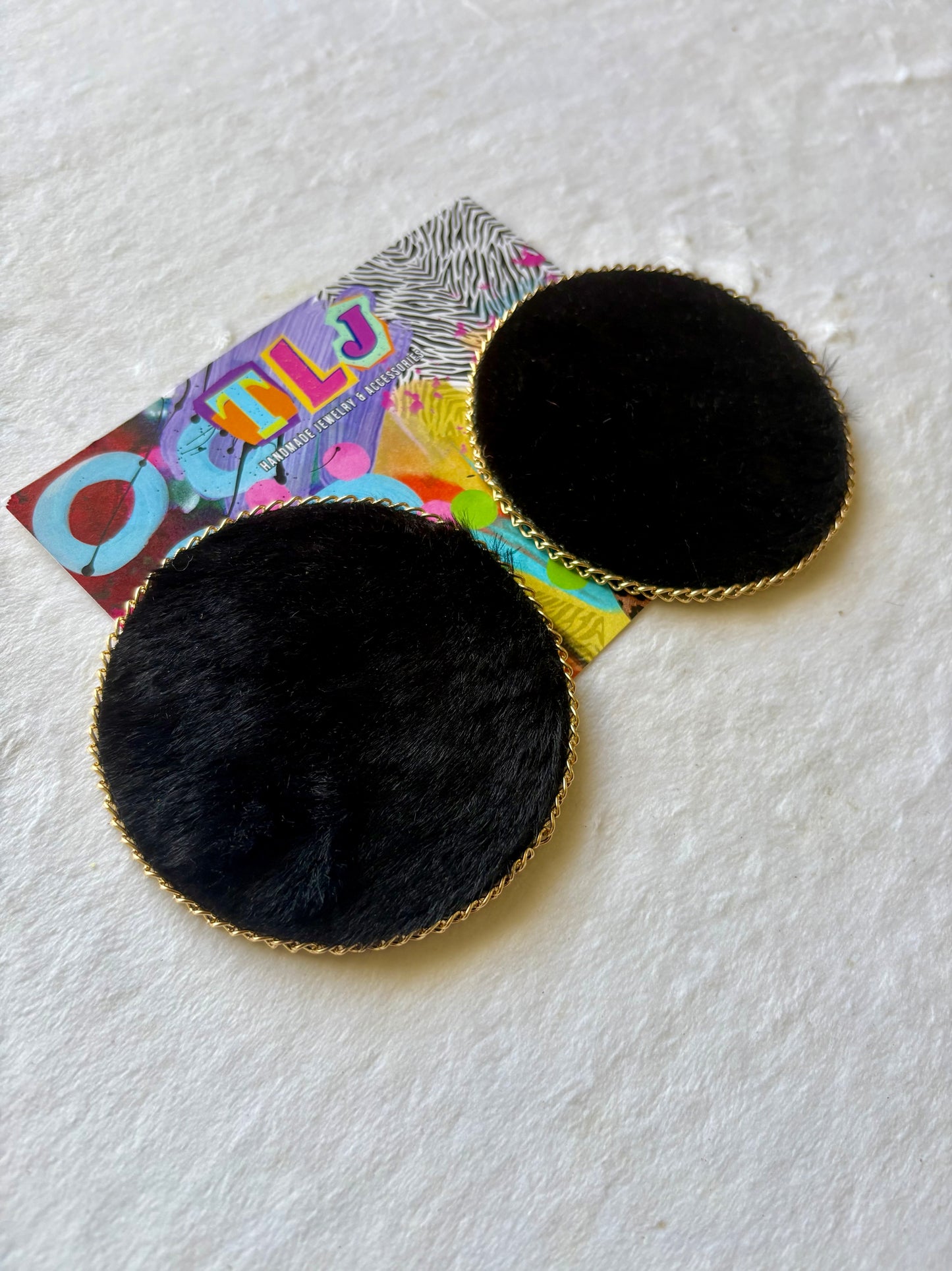 Luxurious Life Statement Stud MTO Earrings 3.5 Inches- Black