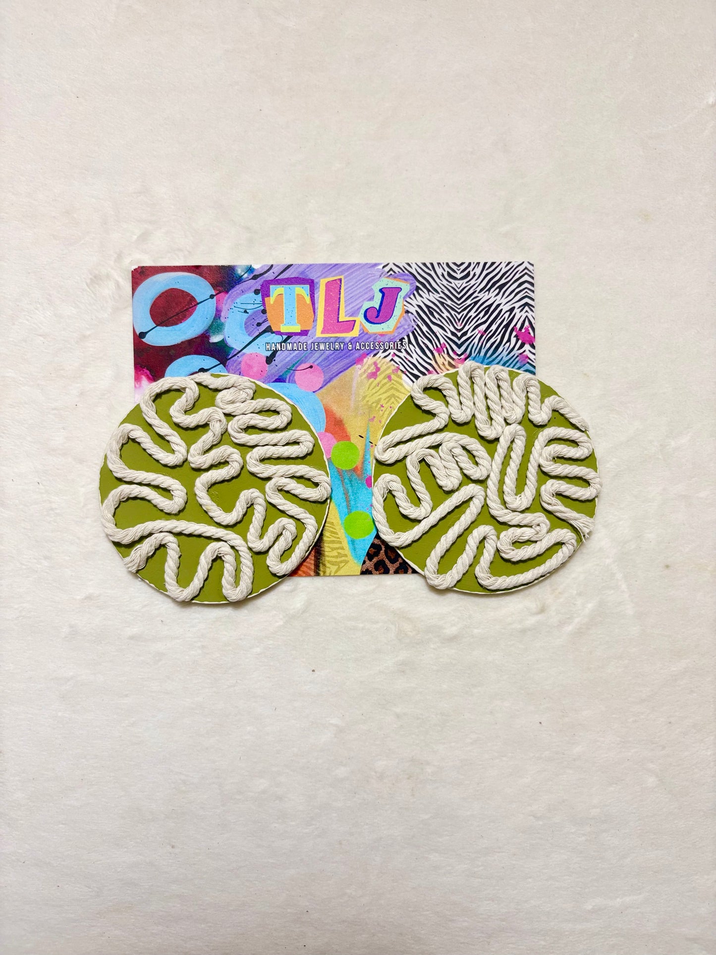 Journee Stud Earrings - Opulent Olive -3 inch Mid Size