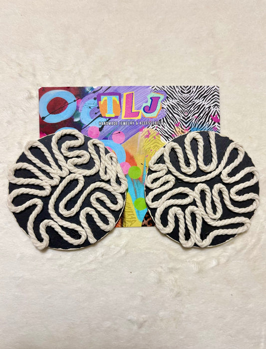 Journee Stud Earrings - Beautiful Black- 3.5 Inches