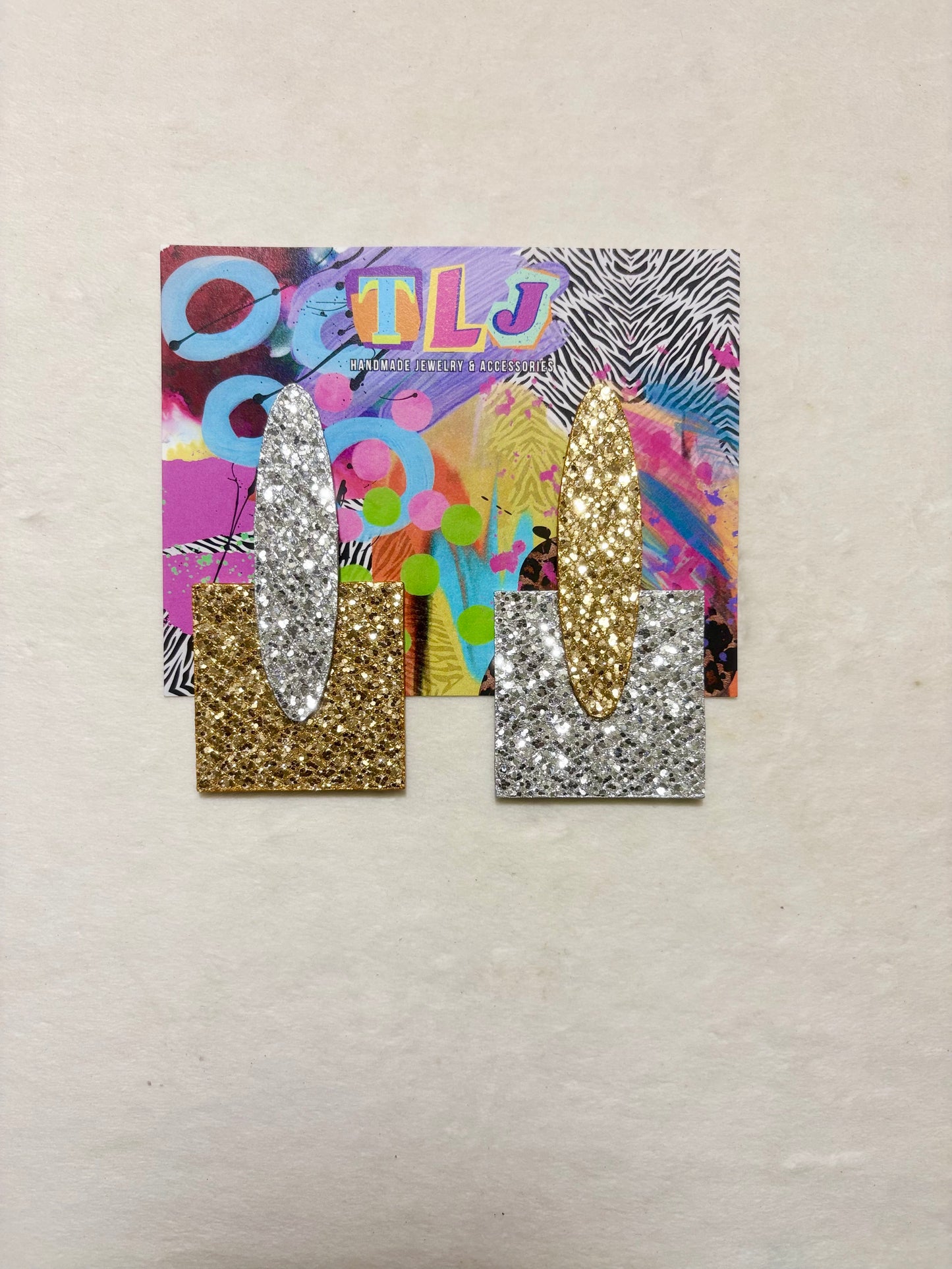 Ebony- Glitter Stud Earrings