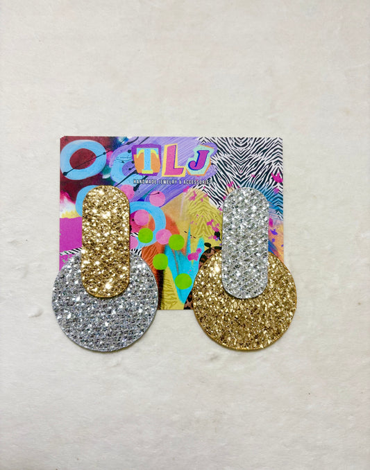 Iesha - Gold & Silver Stud Earrings