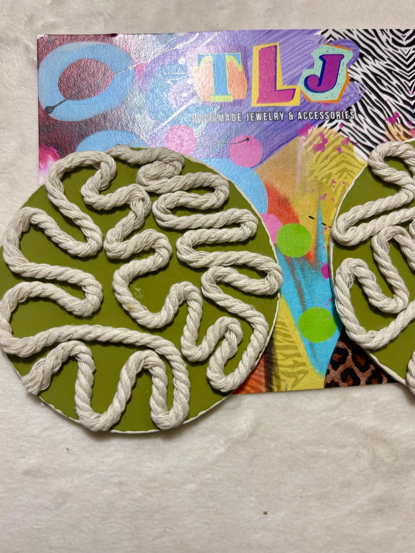 Journee Stud Earrings - Opulent Olive -3 inch Mid Size