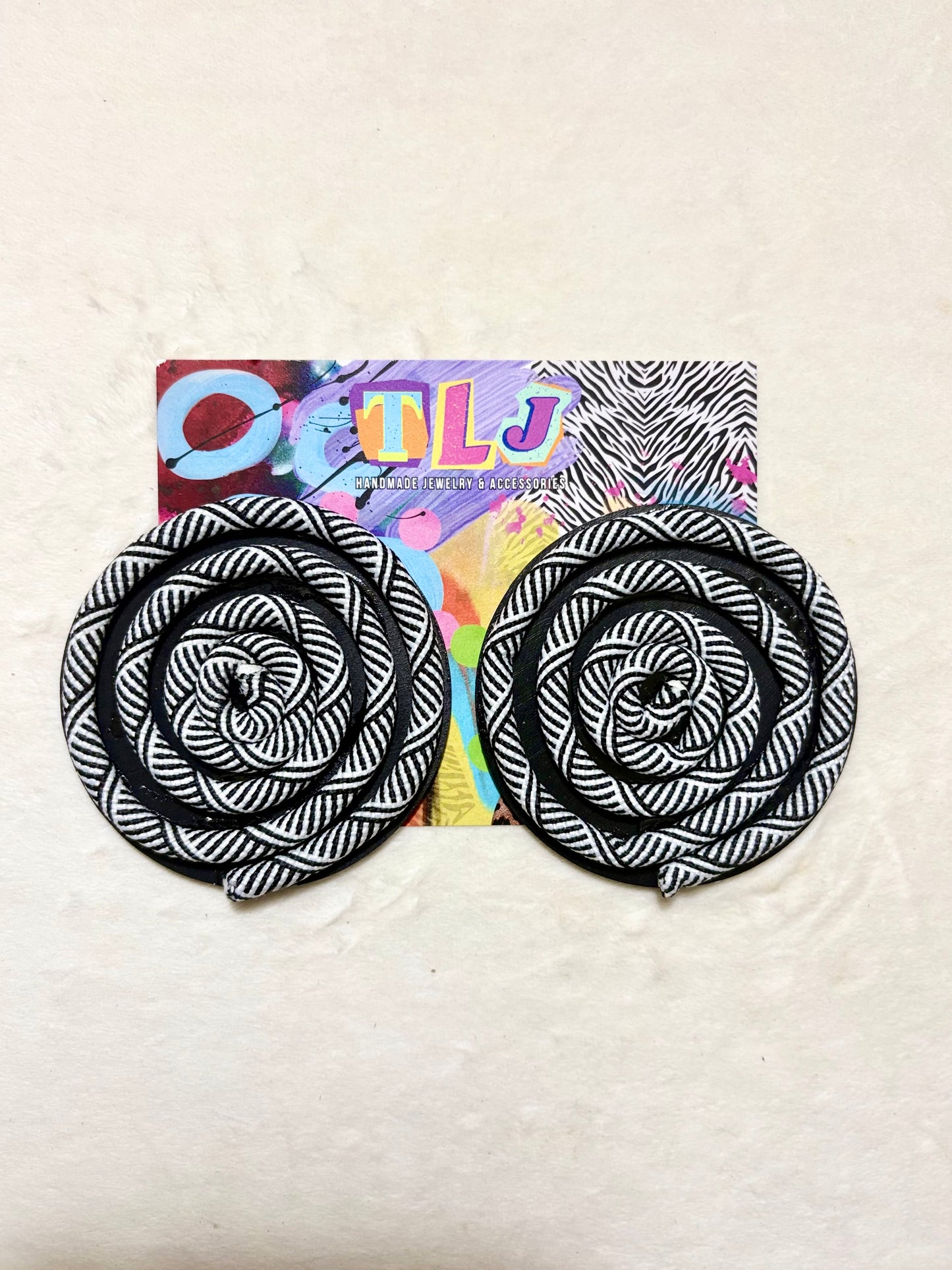 Cinnamon Stud Earrings -Bold Black 3.5 inches *Prototype Markdown