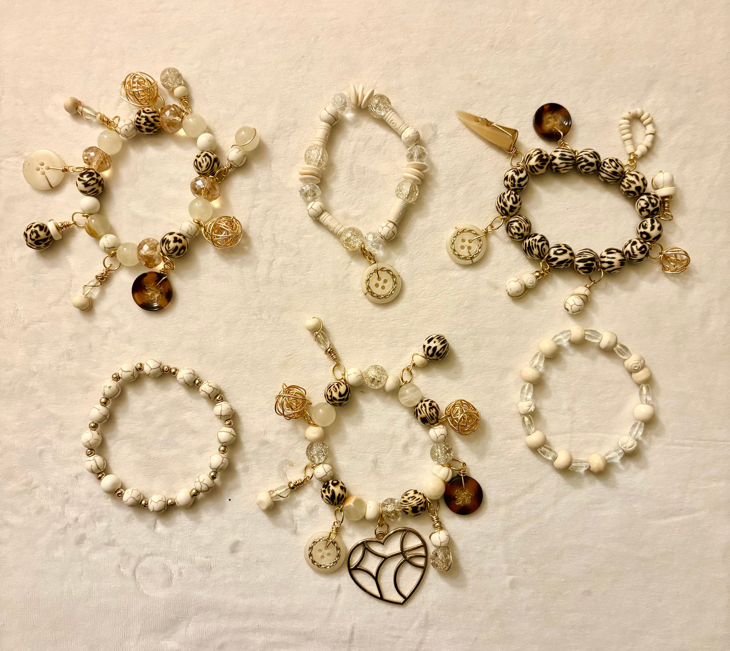 Jasmine Bracelet Stack of 6 |Size 7.75 Inch Stretch Bracelets