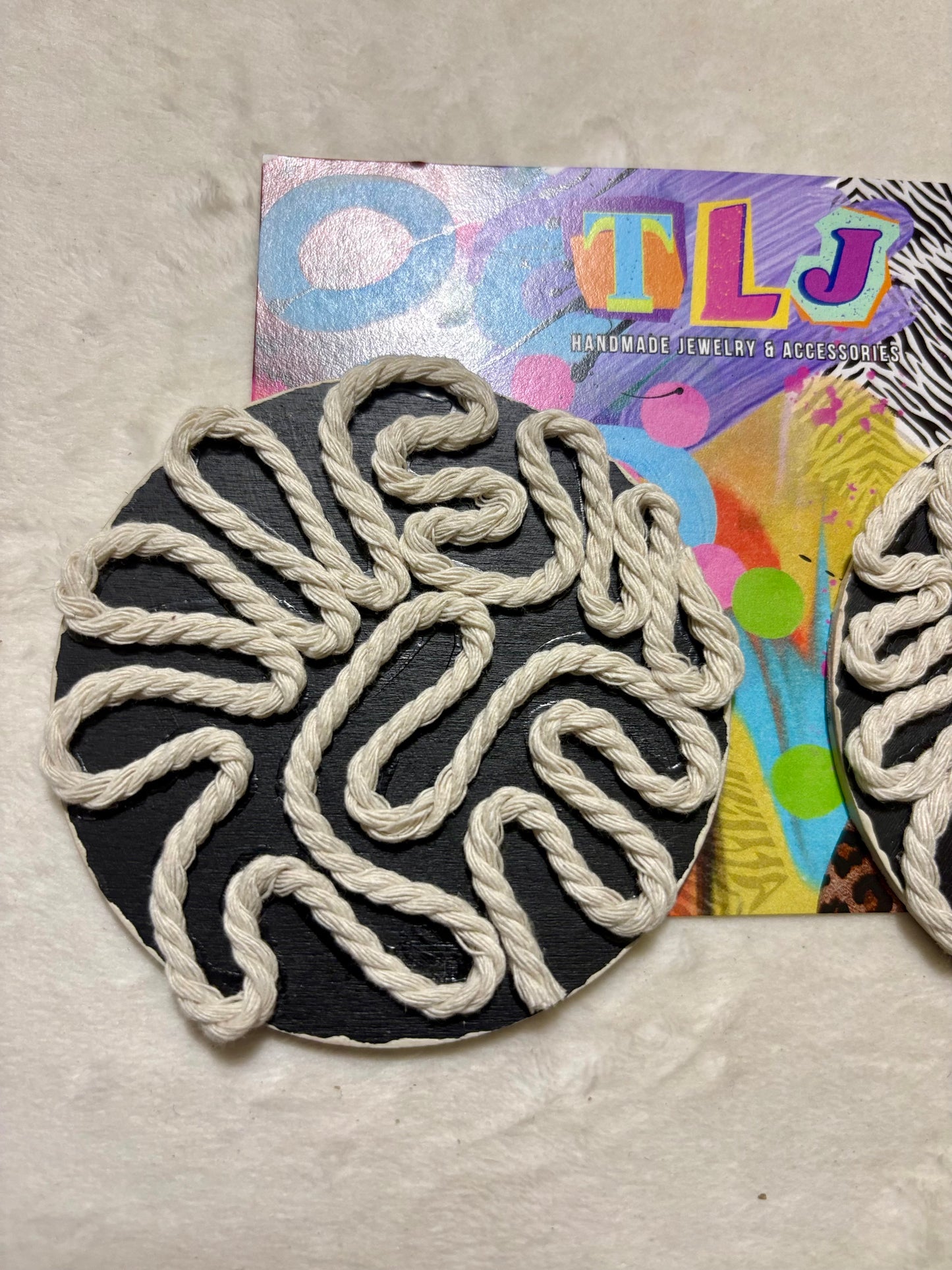 Journee Stud Earrings - Beautiful Black- 3.5 Inches