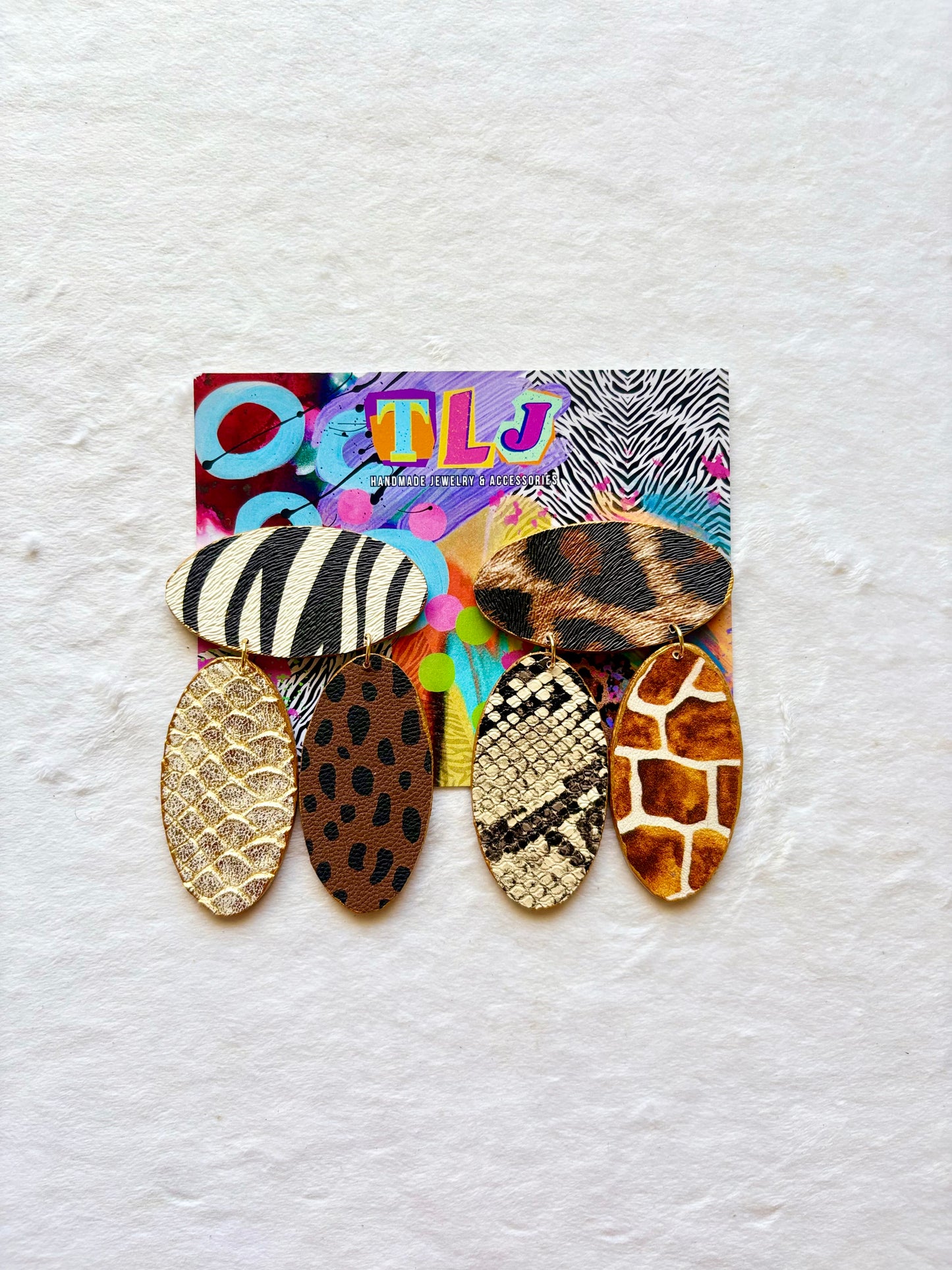 Trinity Stud Earrings 1of 1- Mixed Print