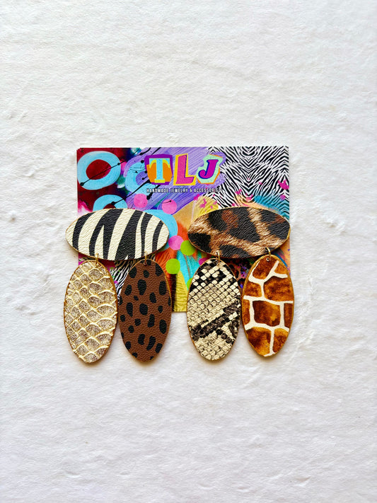 Trinity Stud Earrings 1of 1- Mixed Print