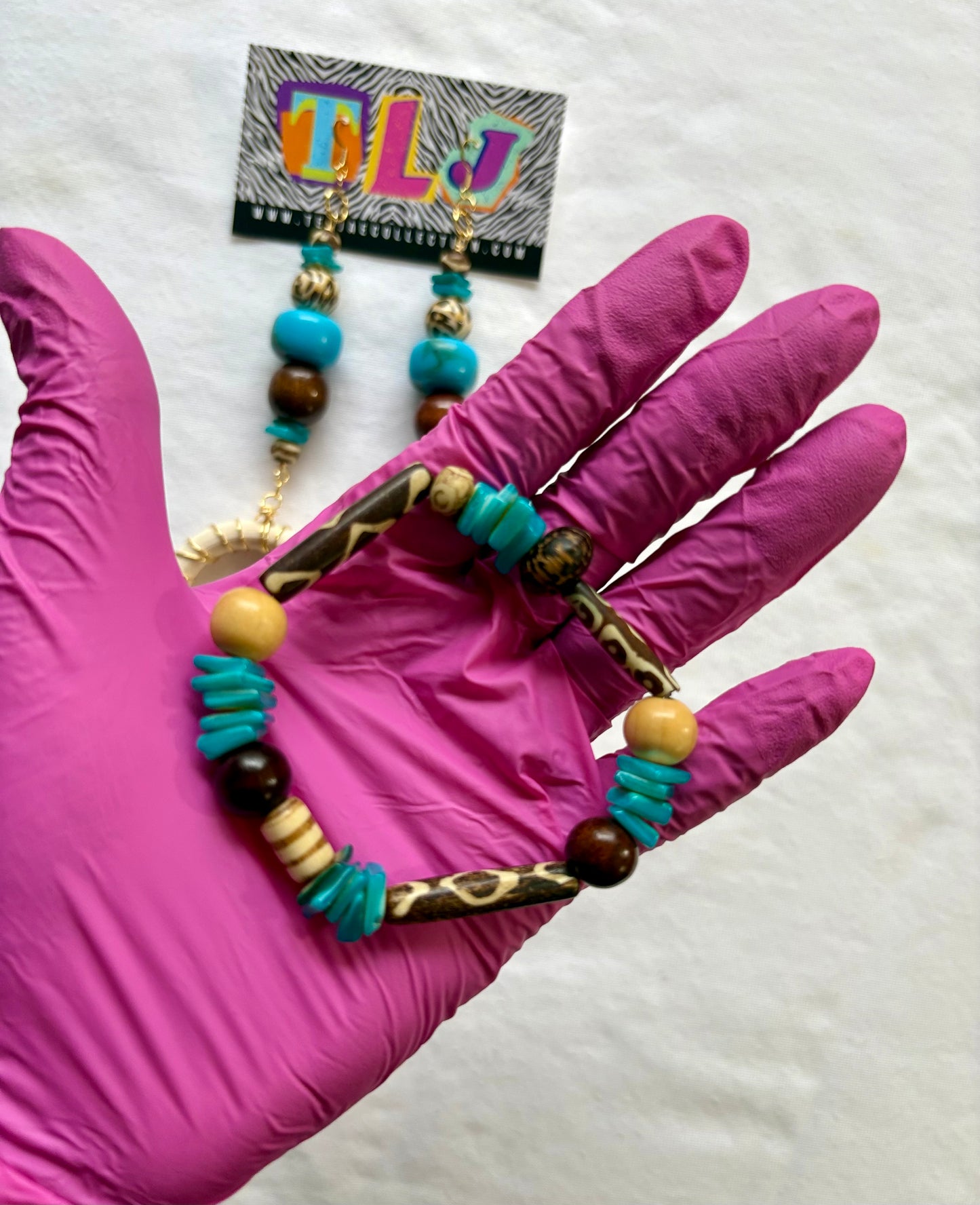 Cow Gurl Bracelet Stack of 5 Set & Earrings | Size 7.75 Inch Stretch Bracelets