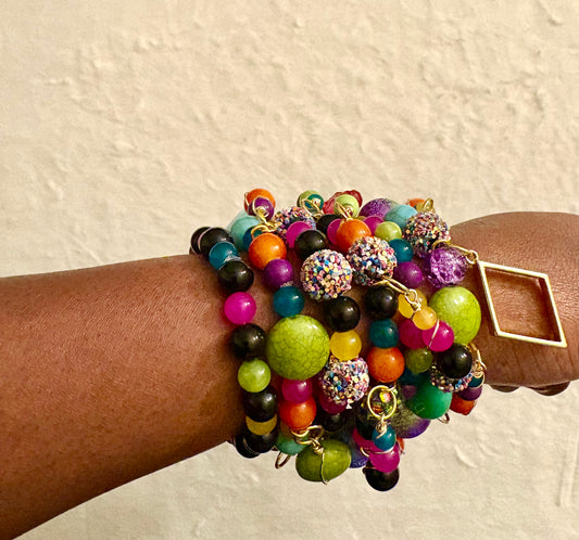 Jamila Bracelet Stack of 6 |Size 7.75 Inch Stretch Bracelets