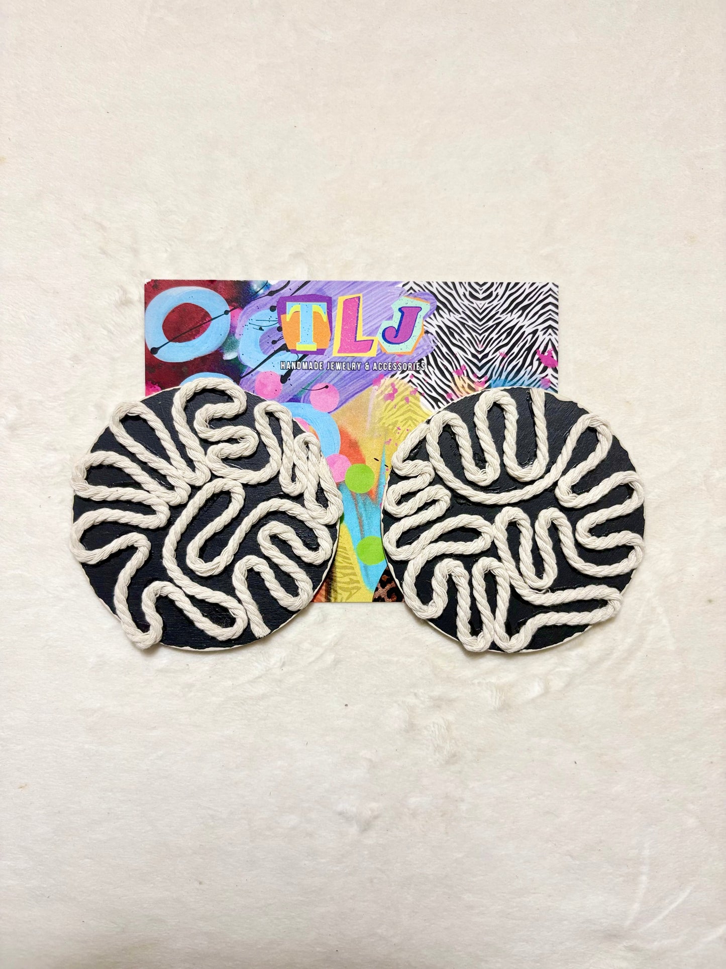 Journee Stud Earrings - Beautiful Black- 3.5 Inches