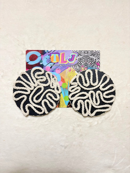 Journee Stud Earrings - Beautiful Black- 3.5 Inches