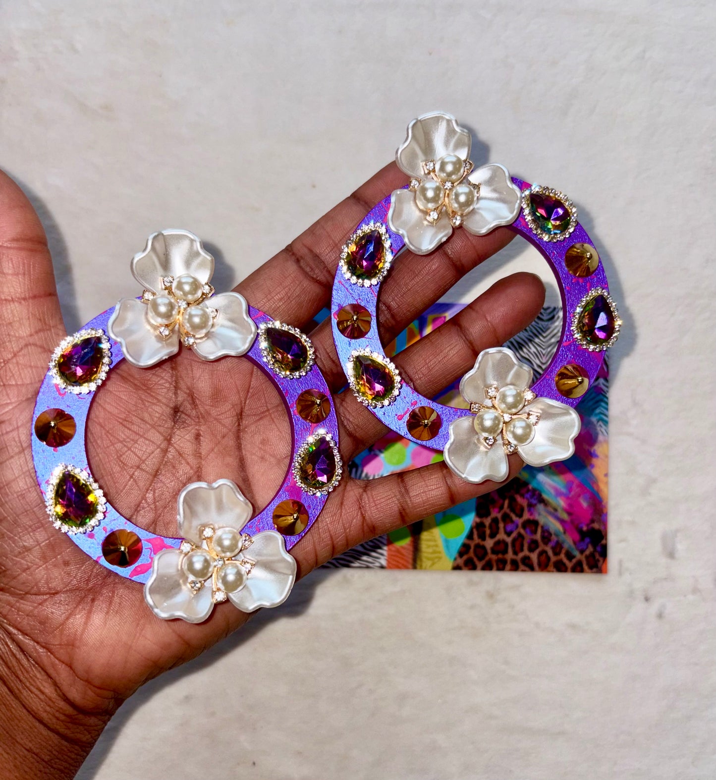 Violetta Hoops Stud Earrings