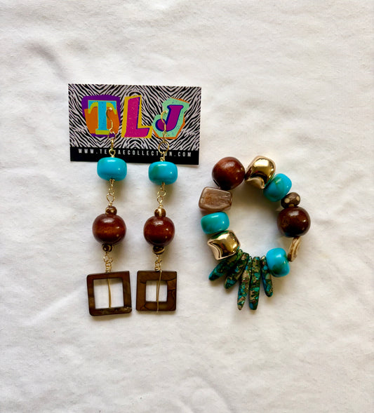 Country Girl Bracelet  & Earrings | Size 7.75 Inch Stretch Bracelets