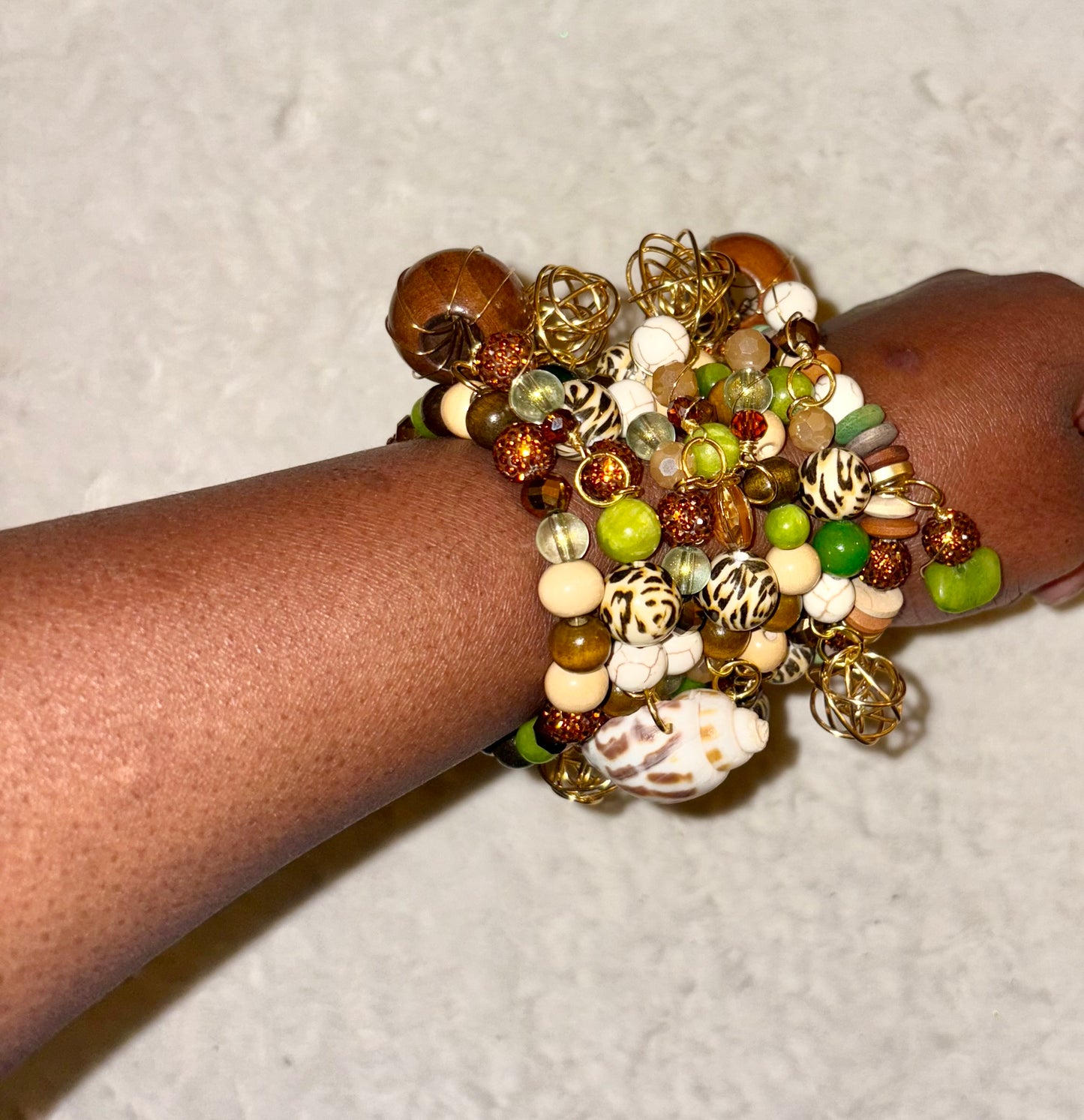 Earth MaMa Bracelet Stack of 7 |Size 7.75 Inch Stretch Bracelets