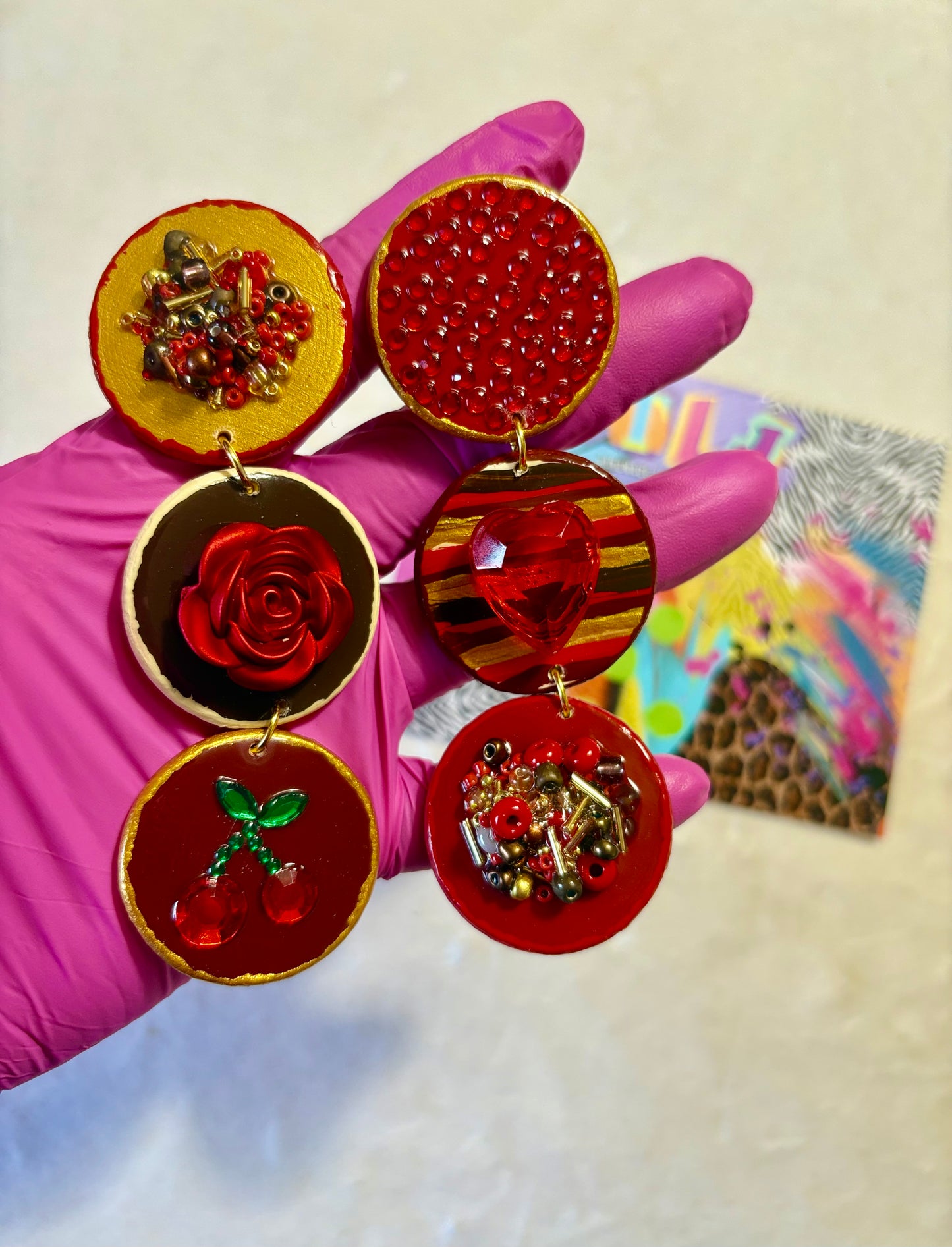 Rose and Chocolate Earrings