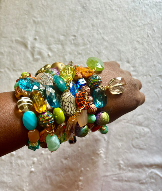 Alicia Bracelet Stack of 7| Size 7.75 Inch Stretch Bracelets