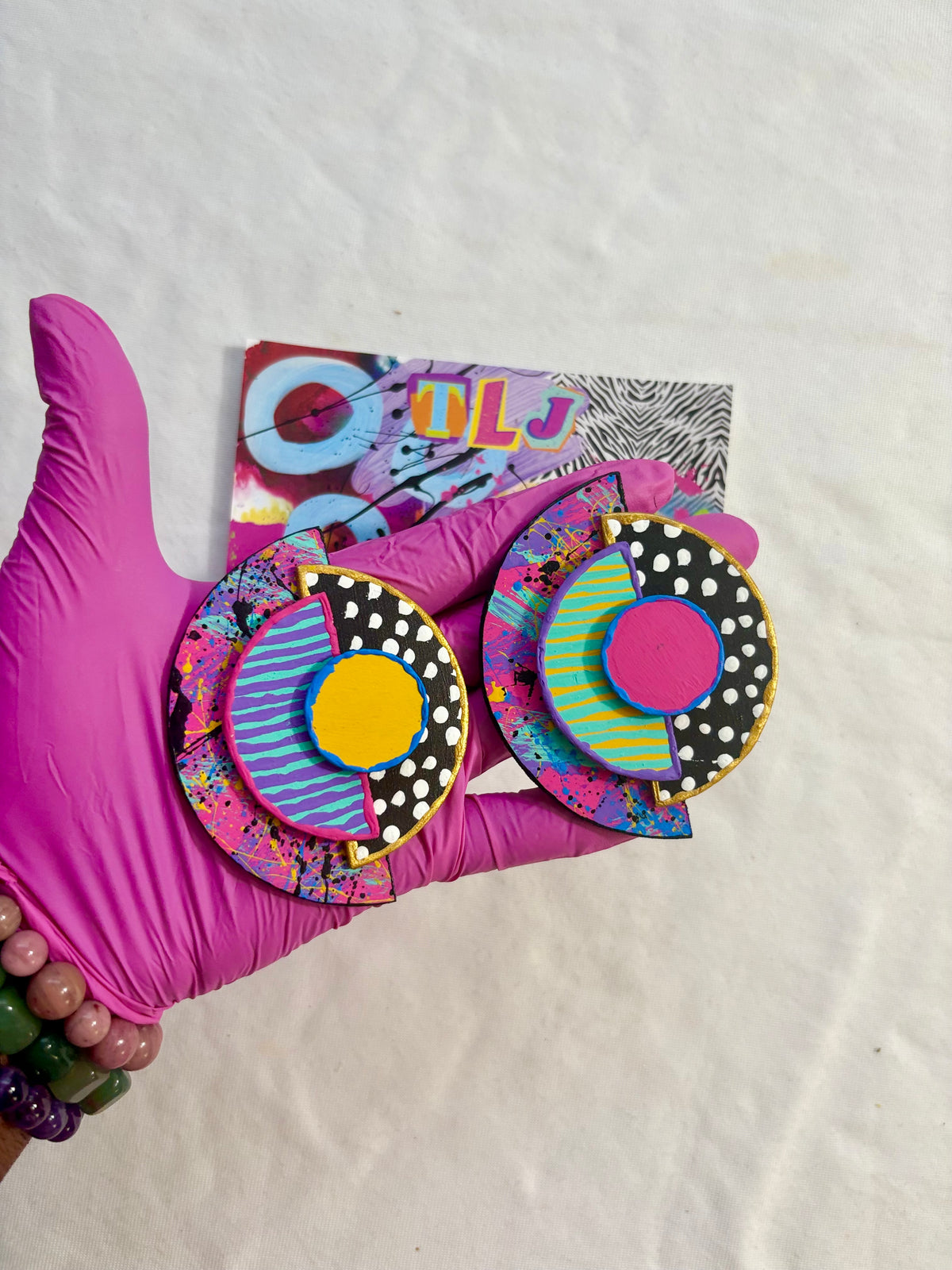 80s Baby Art Deco Stud Earrings