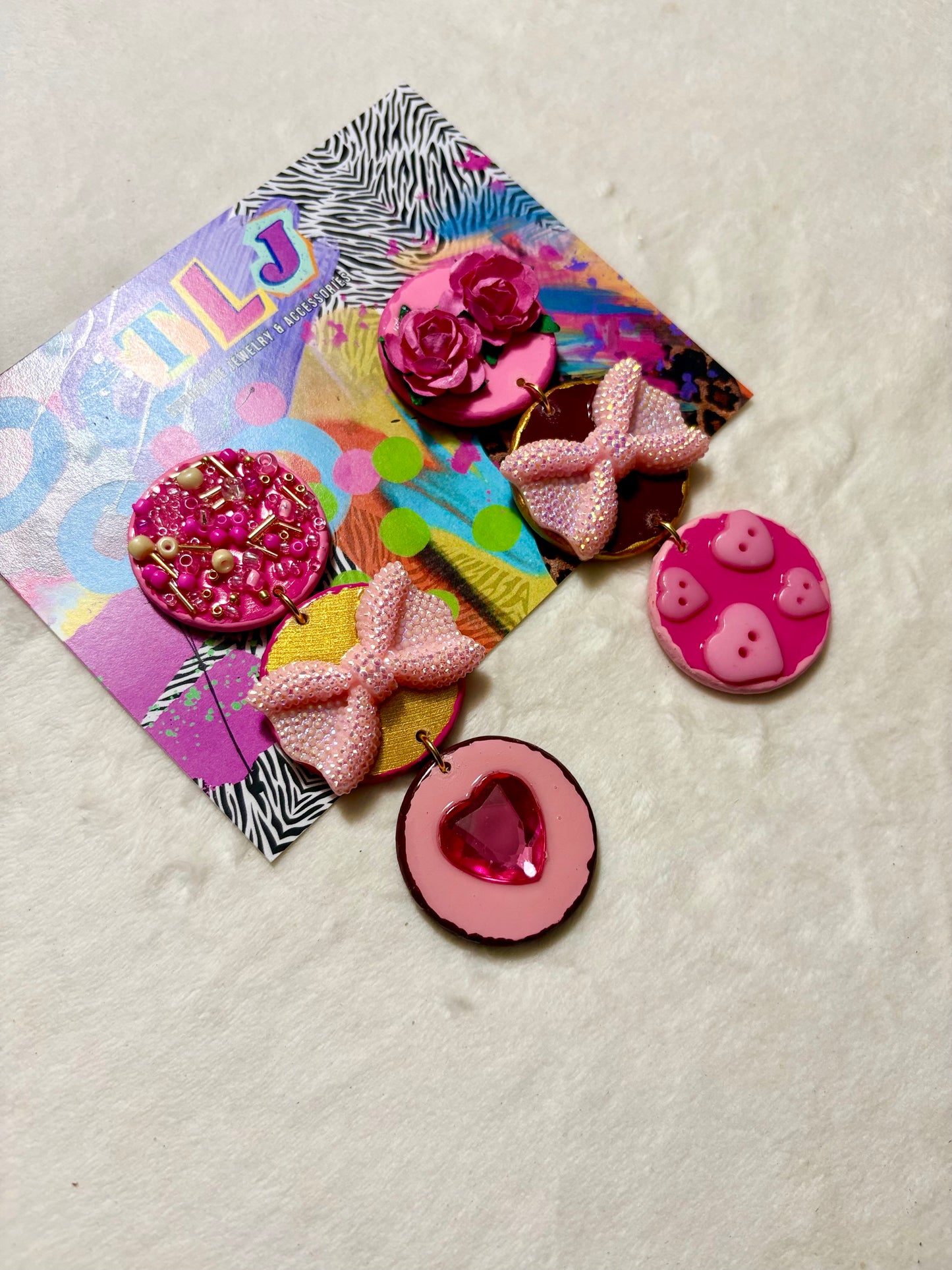 Amor Dangle Earrings- Passion Pink