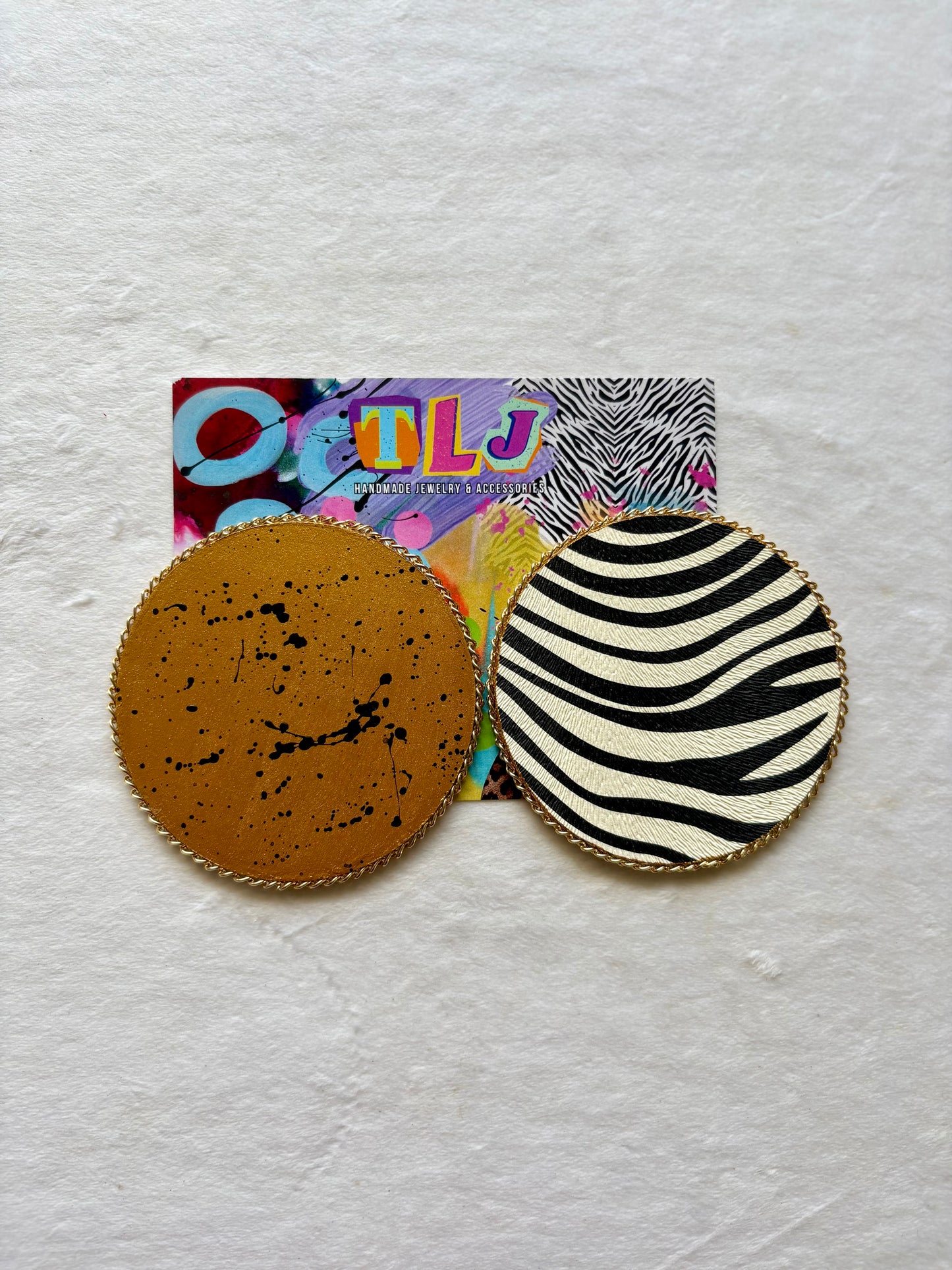 Zion Zebra Statement Stud Earrings 3.5 Inches