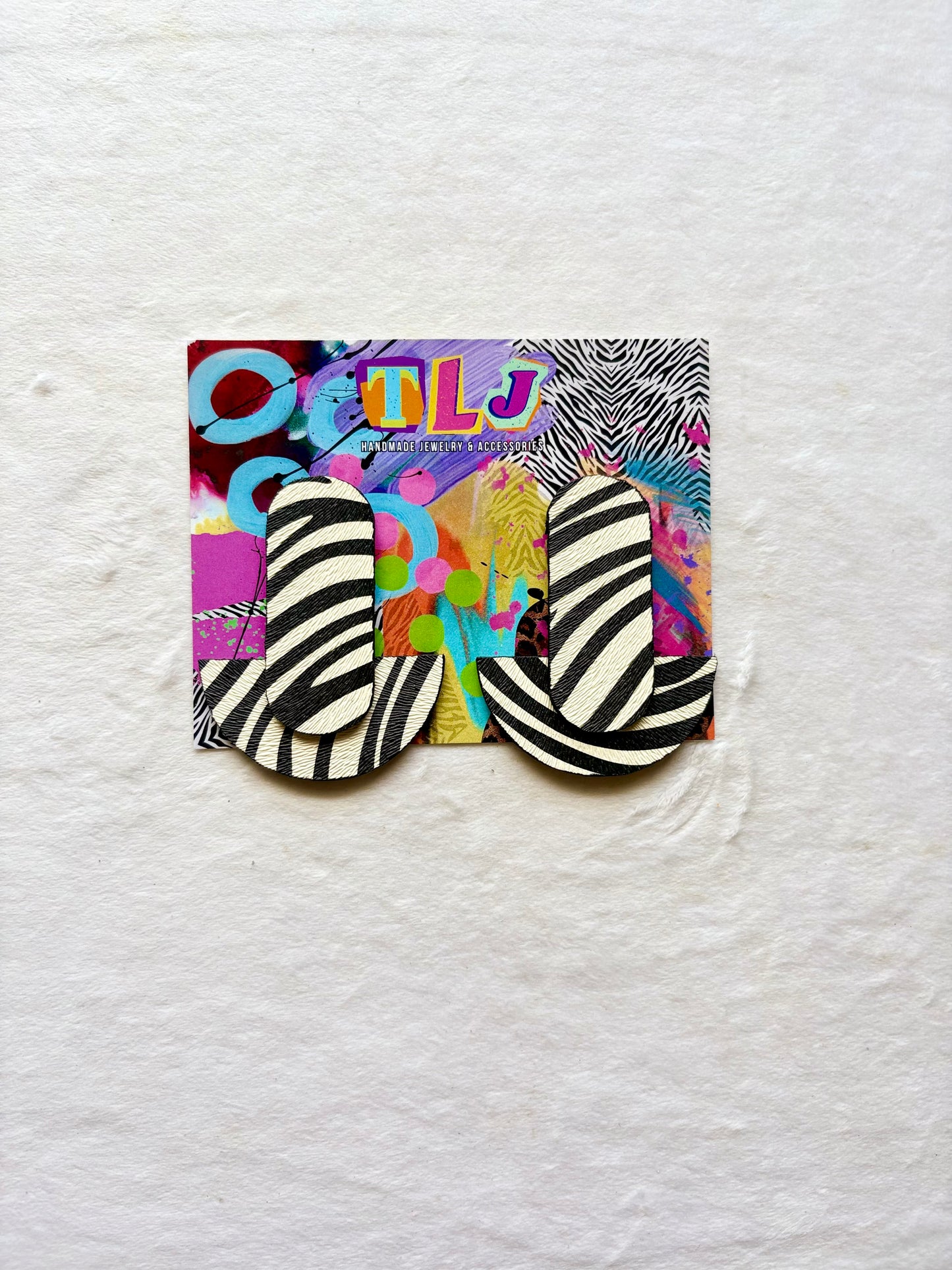 Petra Stud Earrings- Zebra Print