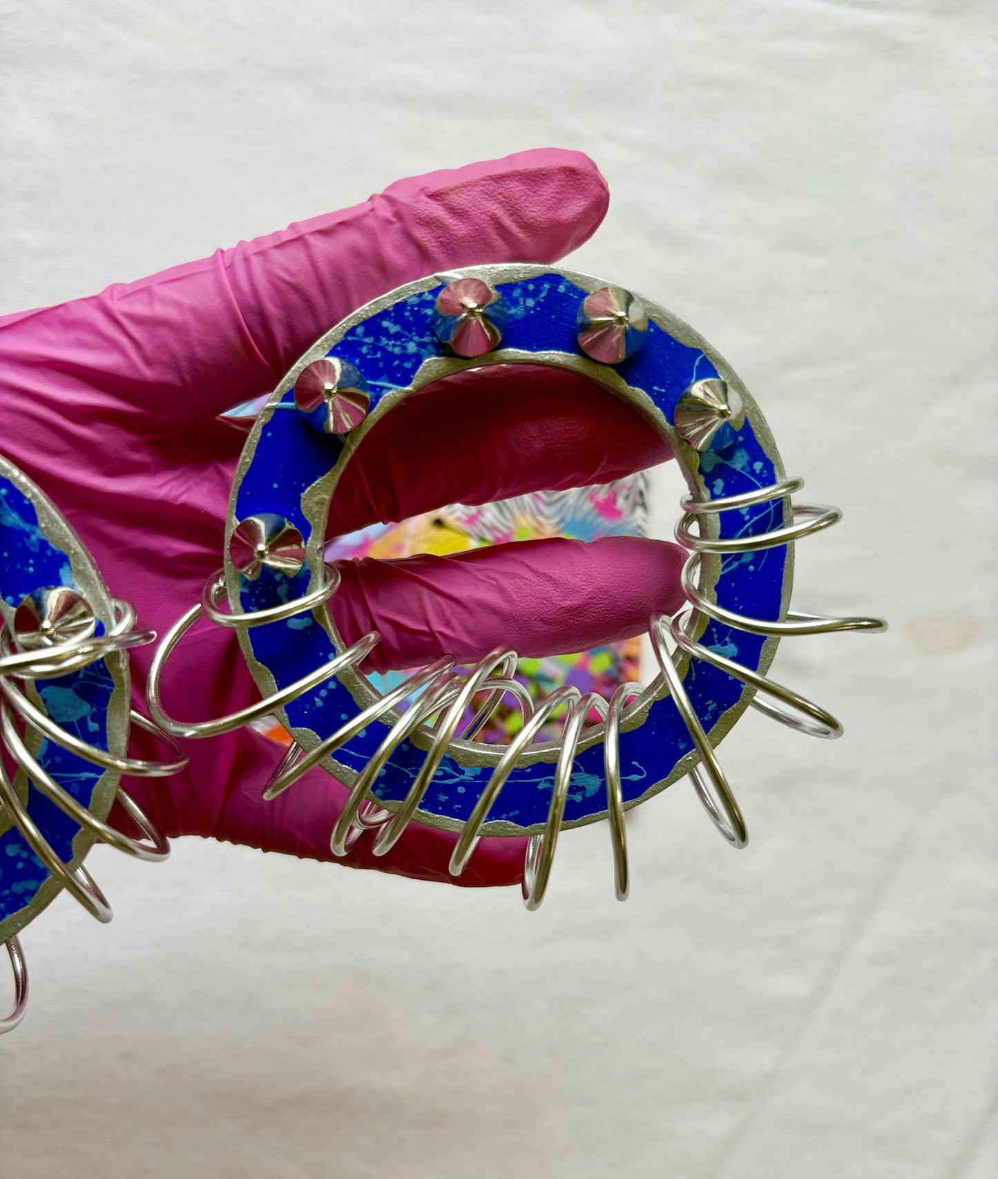 Luna Hoops Stud Earrings - Lapiz Blue