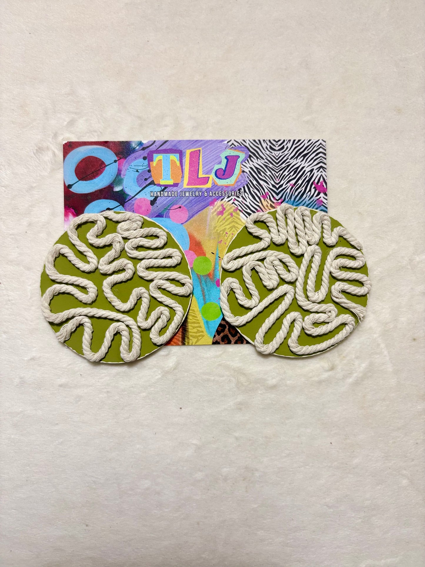 Journee Stud Earrings - Opulent Olive -3 inch Mid Size