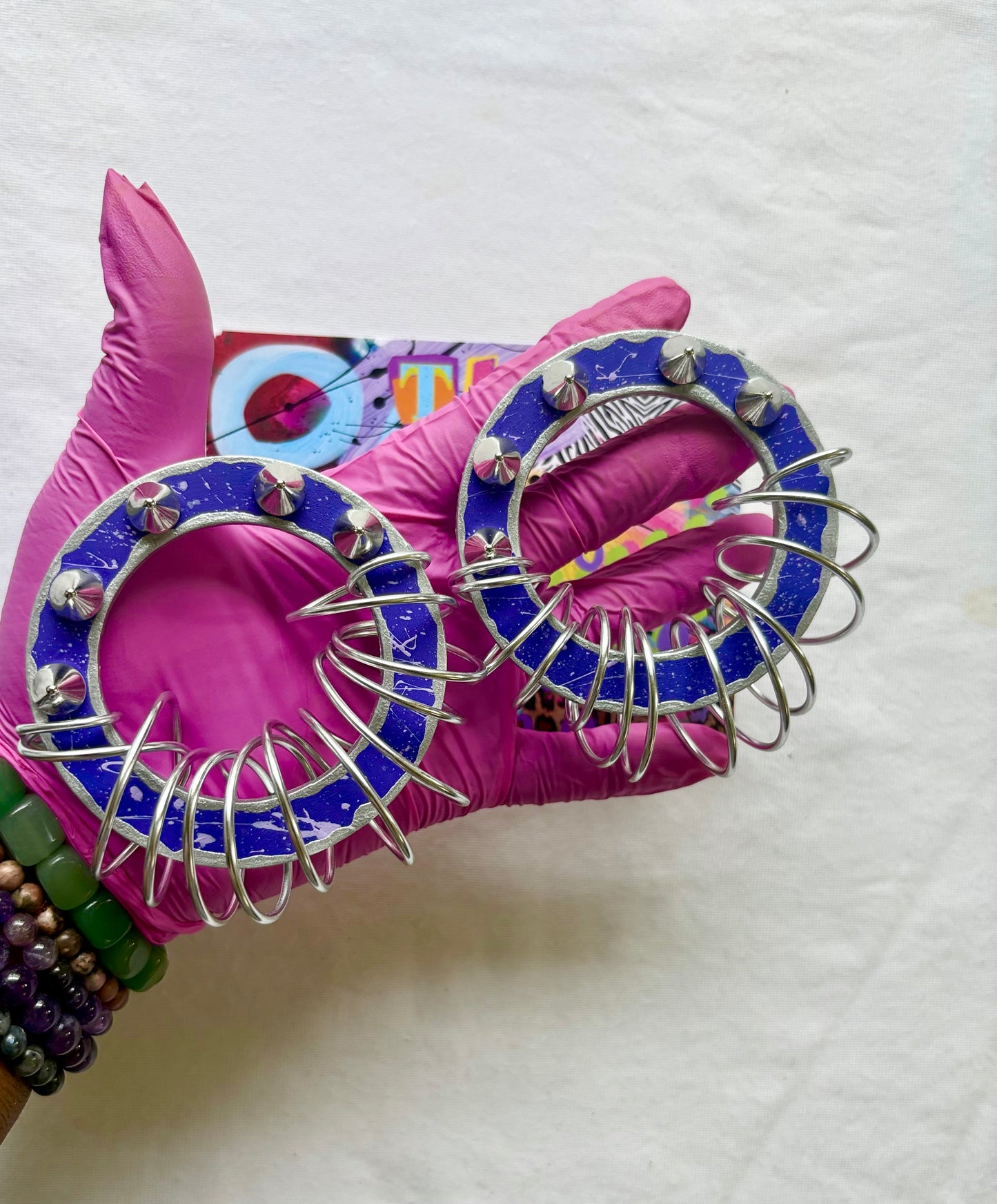 Luna Hoops Stud Earrings - Purple Reign