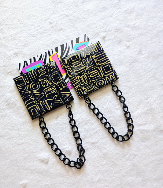 Tribal Print Stud Earrings