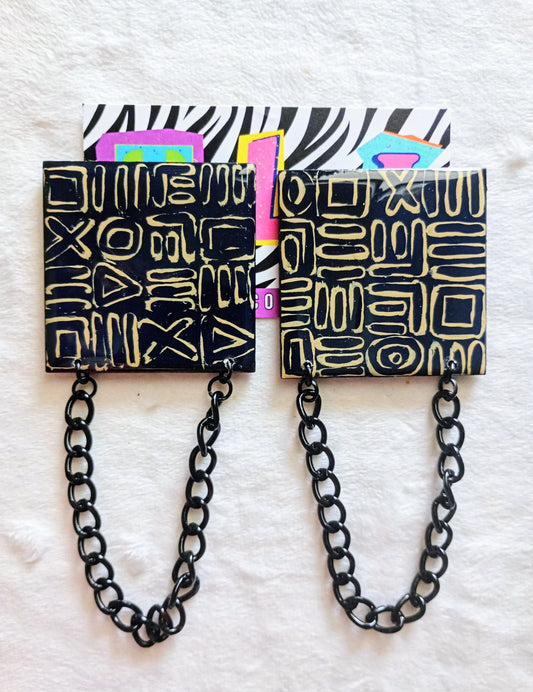 Tribal Print Stud Earrings