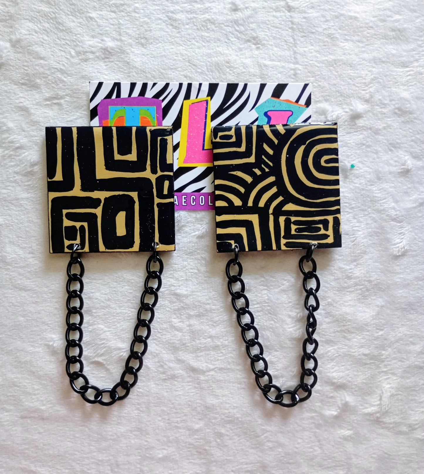 Mixed Tribal Print Stud Earrings