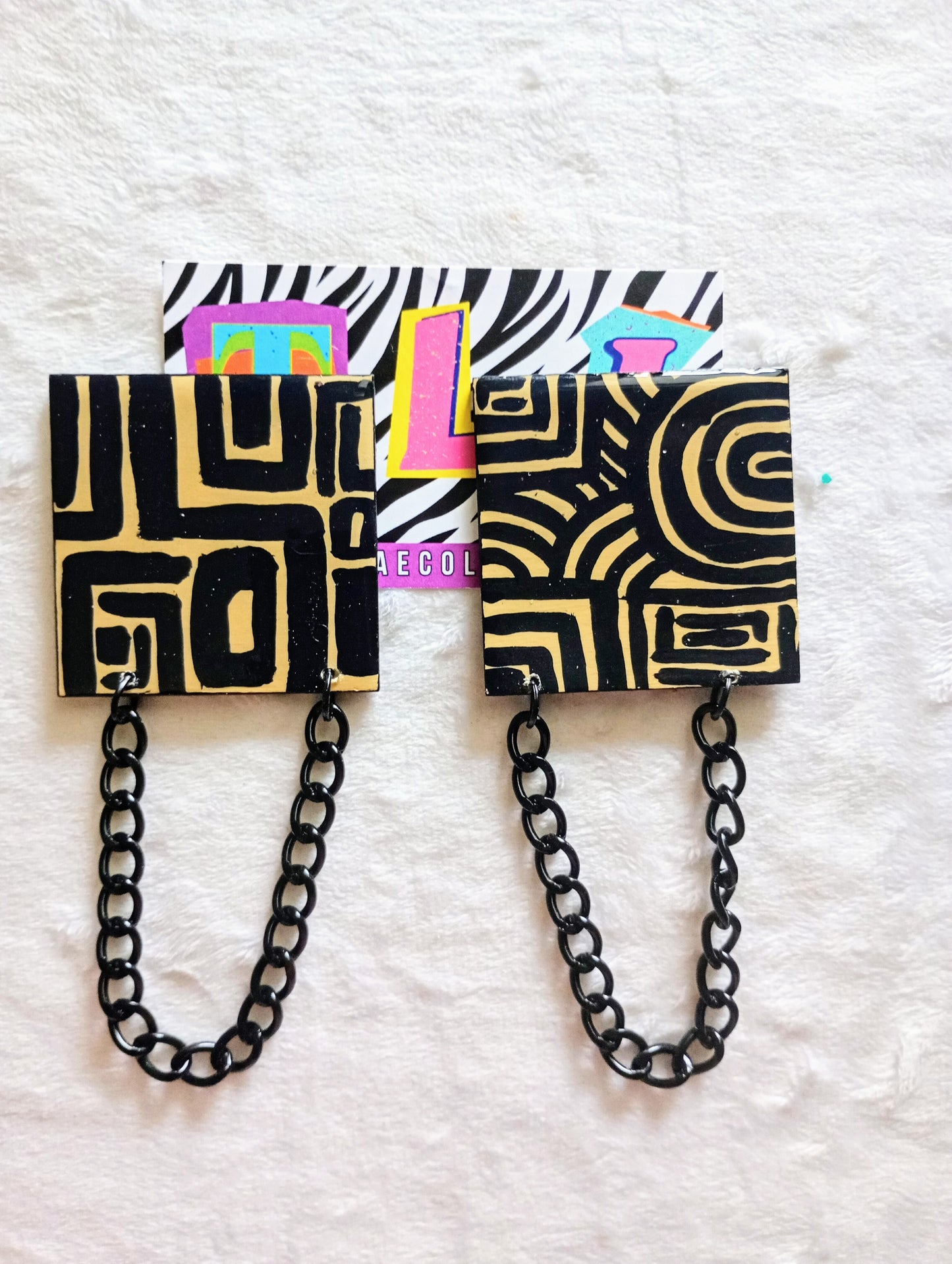 Mixed Tribal Print Stud Earrings