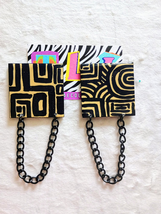 Mixed Tribal Print Stud Earrings