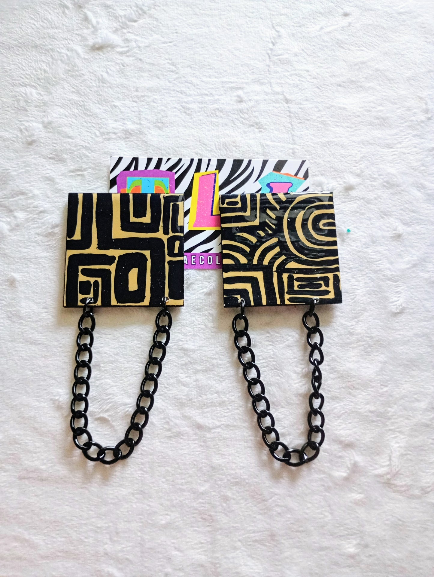 Mixed Tribal Print Stud Earrings