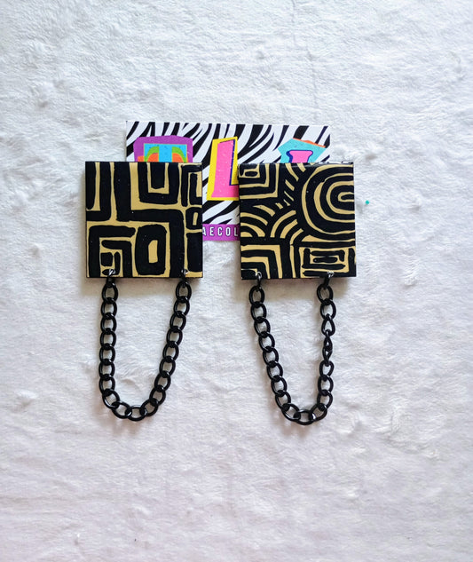 Mixed Tribal Print Stud Earrings